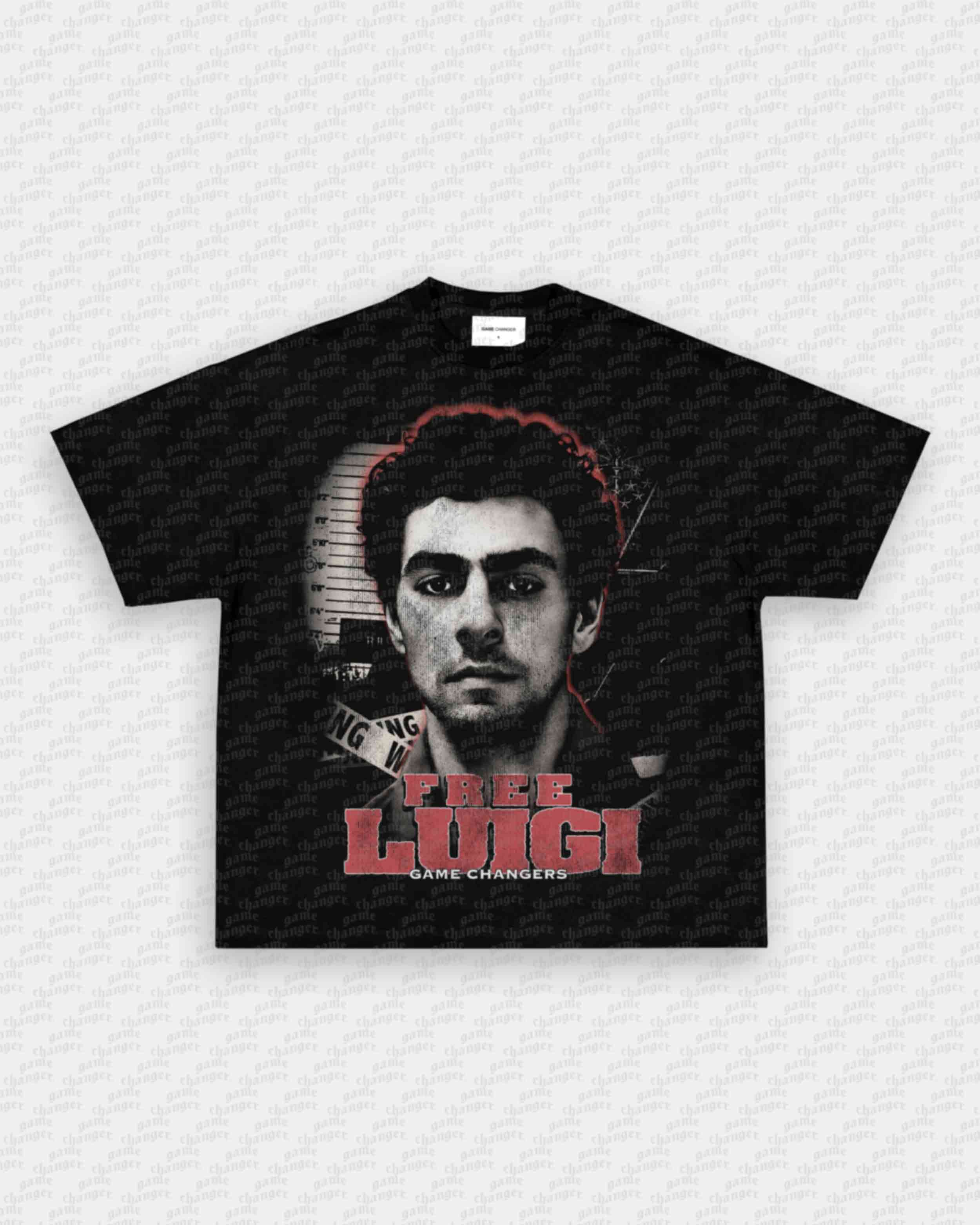 Luigi Tee, Rocket Ship with Hearts on White with Medium Blue main image 1