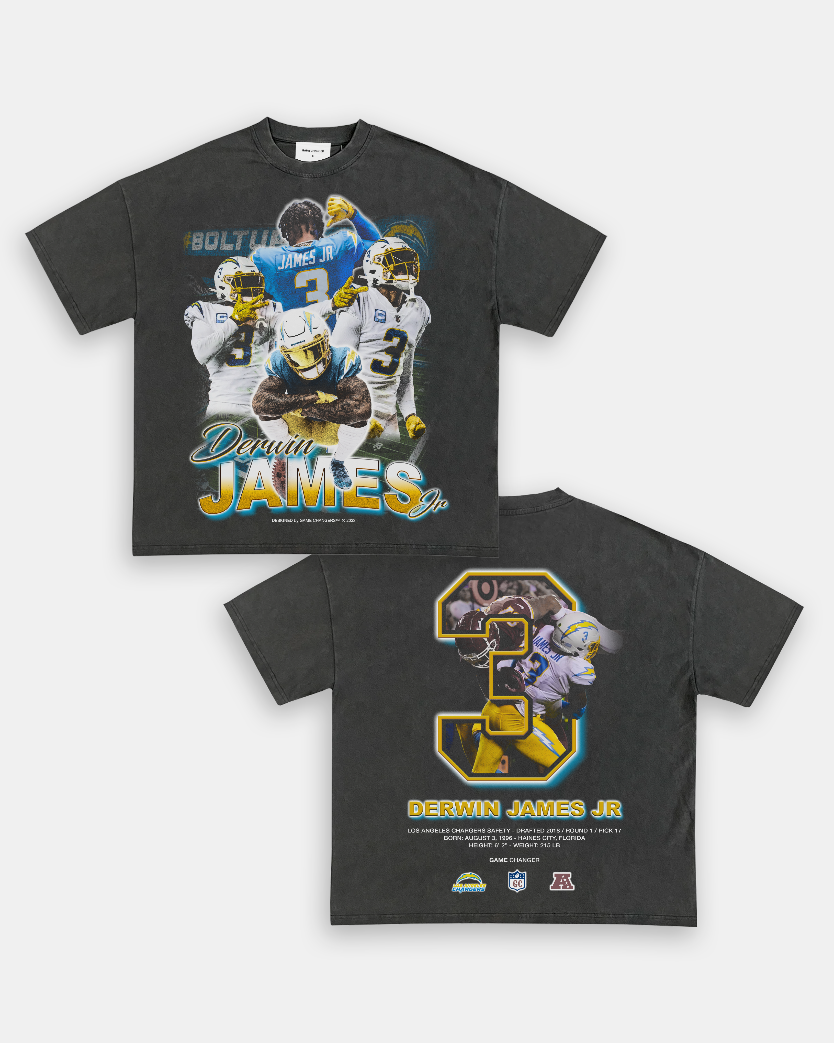 Los Angeles Chargers Derwin James Text T-Shirt