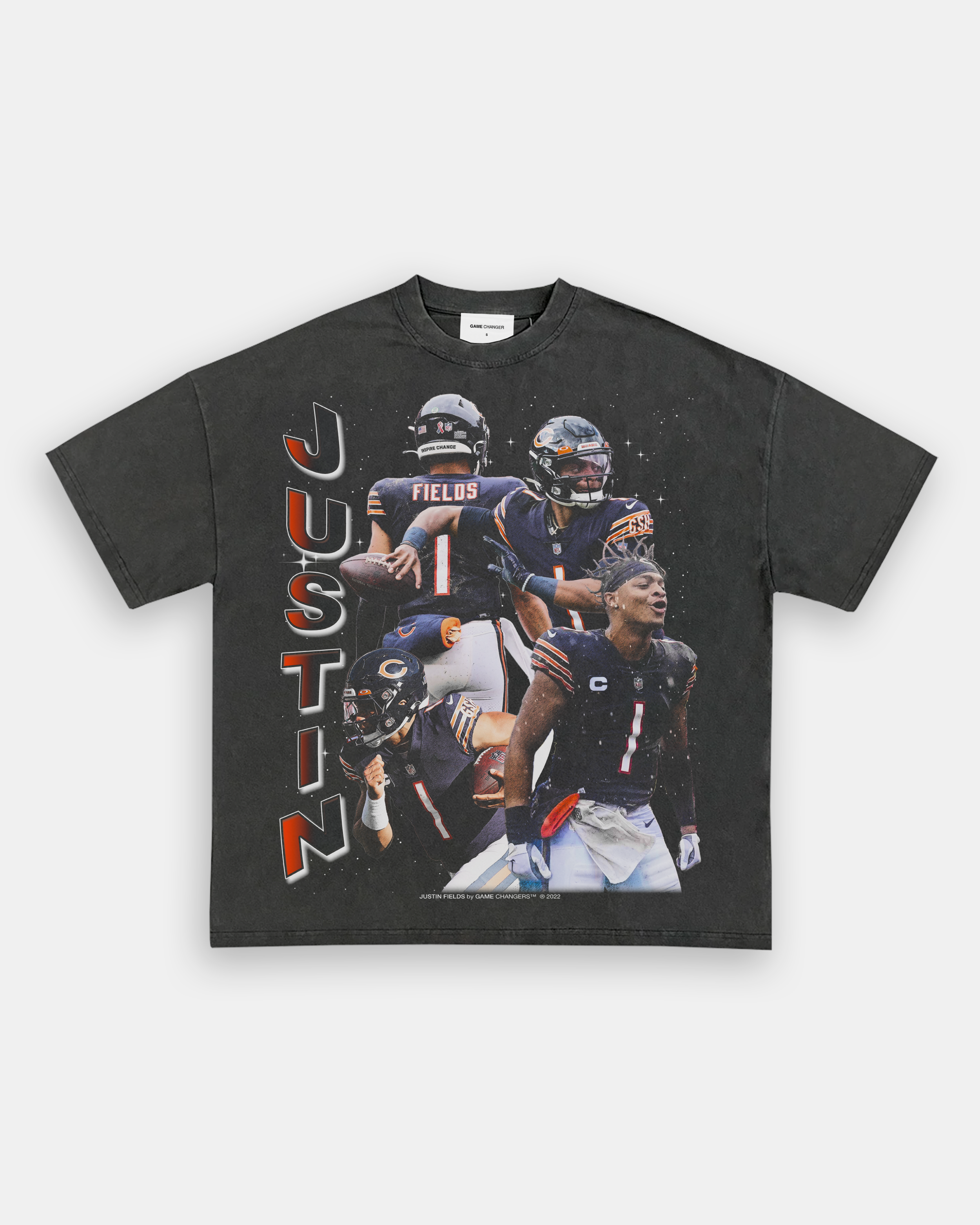 JUSTIN FIELDS Chicago Bears Football Player Vintage 90s T-shirt Gift Fan  S-3XL