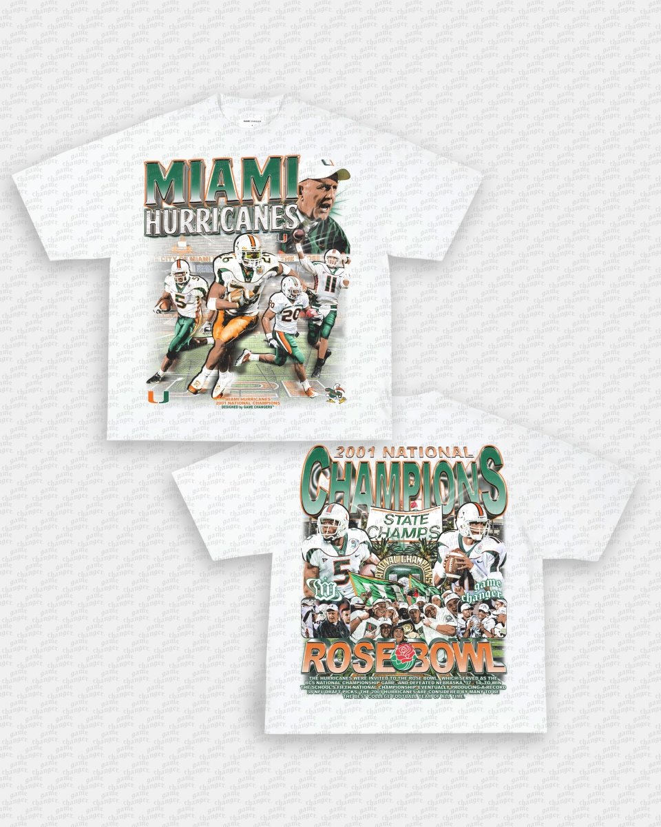 2001 NATIONAL CHAMPS - MIAMI TEE - [DS] - GAME CHANGERS