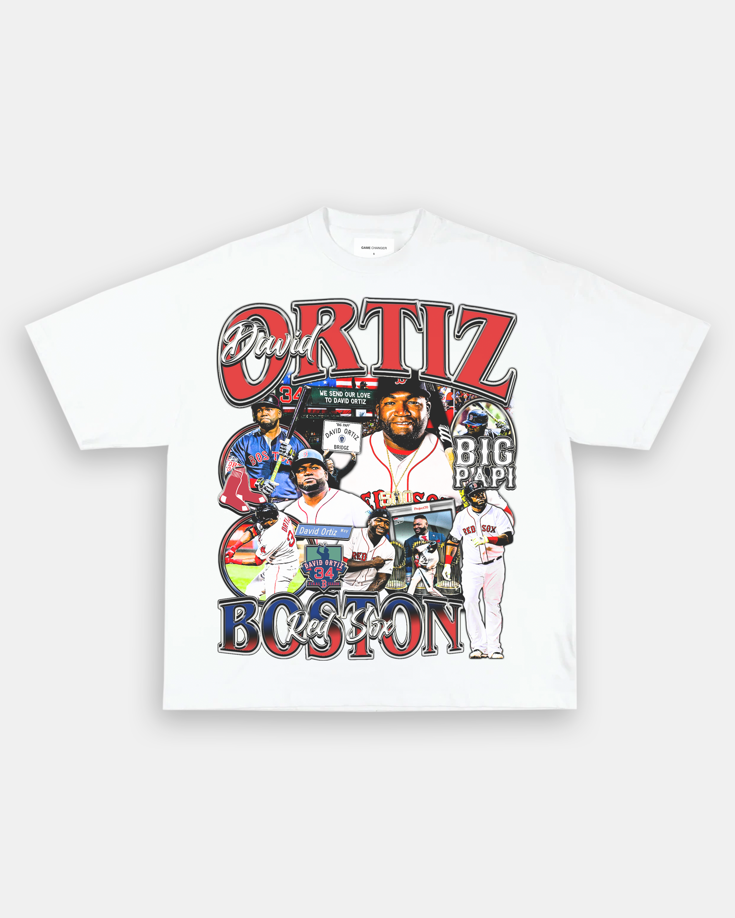 Ortiz34 White Big Papi T-Ball