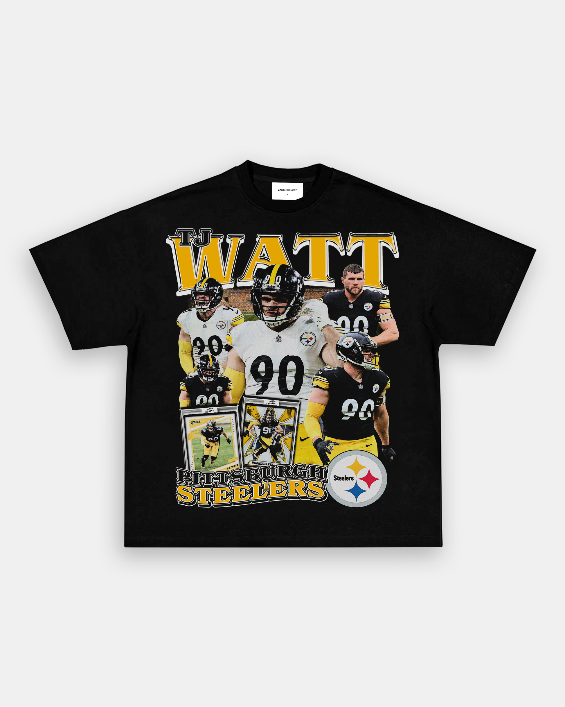 Women's Majestic Threads T.j. Watt Black Pittsburgh Steelers Leopard Player Name & Number T-Shirt Size: Small