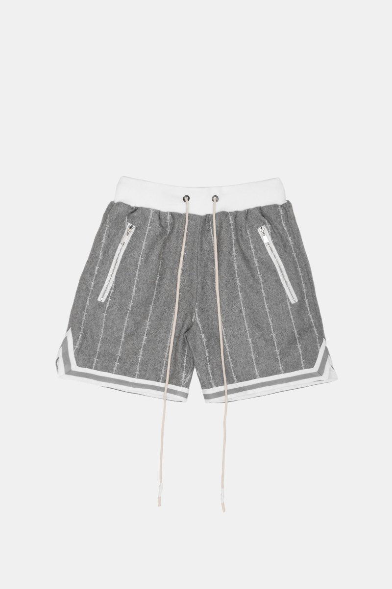 WOOL BARBSTRIPE LUXURY SHORTS (GRAY) - GAME CHANGERS