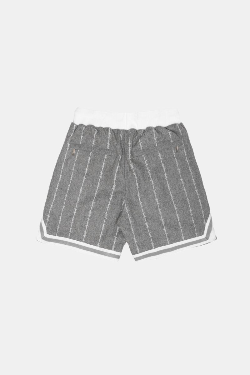 WOOL BARBSTRIPE LUXURY SHORTS (GRAY) - GAME CHANGERS