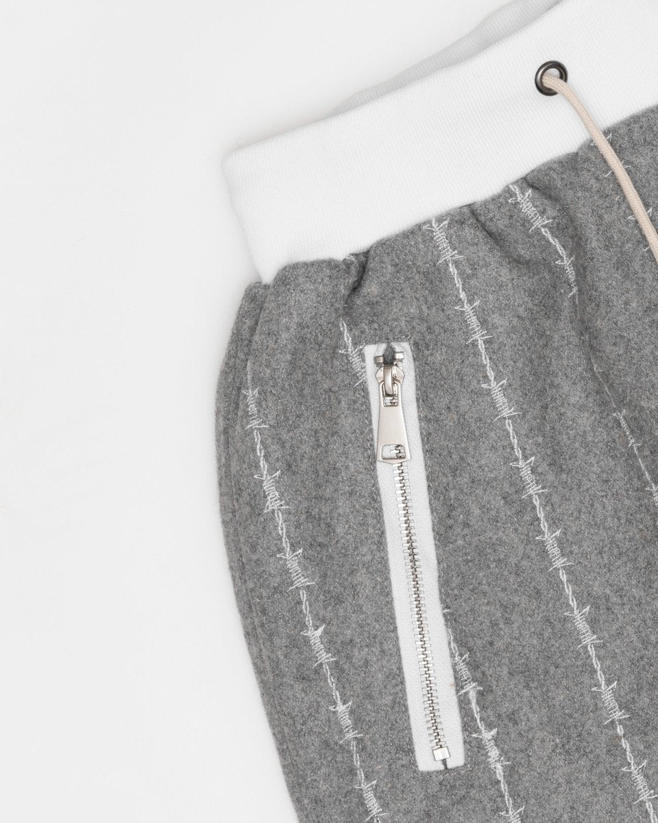 WOOL BARBSTRIPE LUXURY SHORTS (GRAY) - GAME CHANGERS