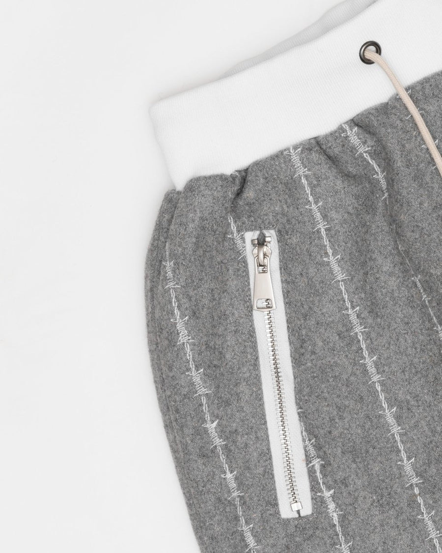 WOOL BARBSTRIPE LUXURY SHORTS (GRAY) - GAME CHANGERS