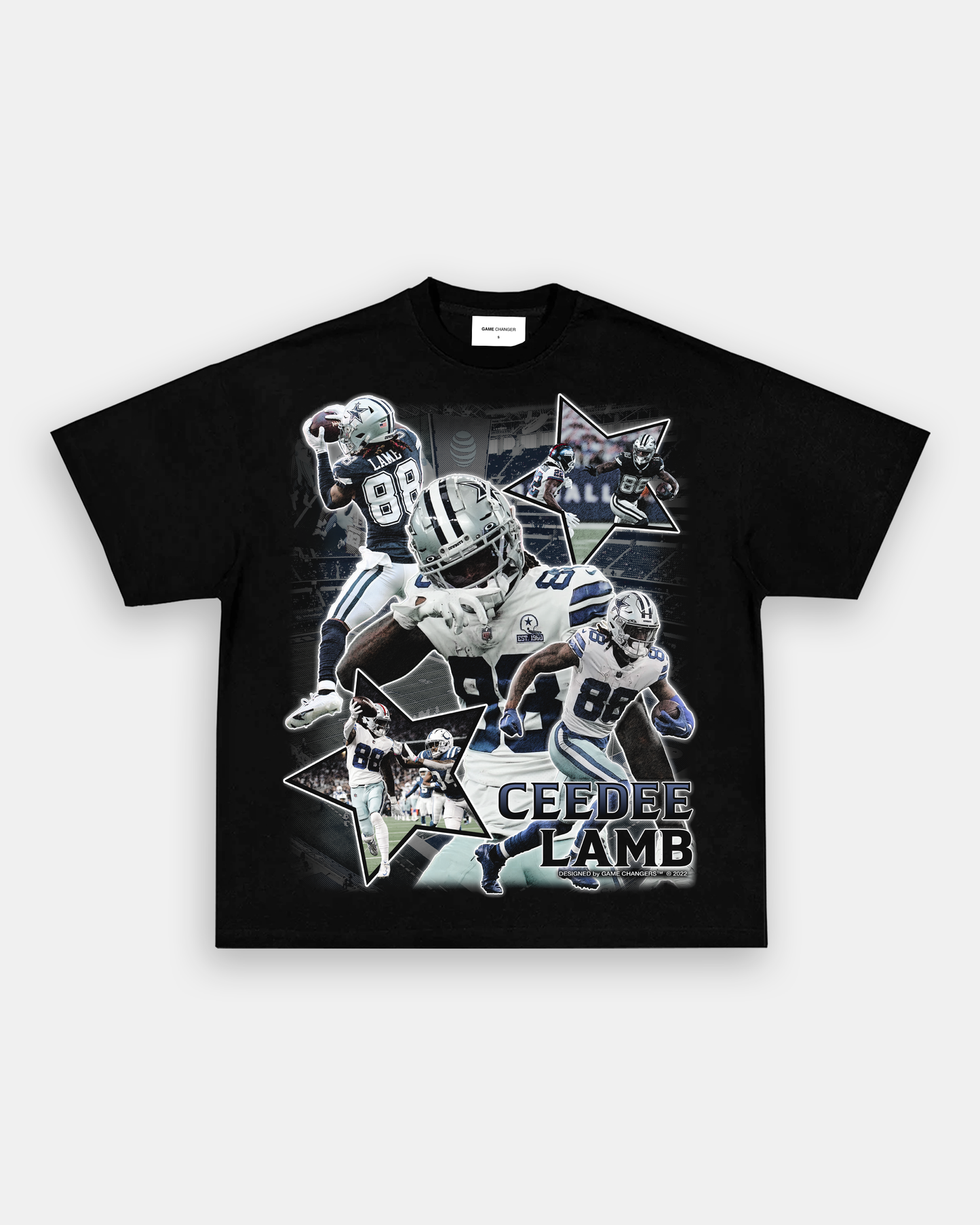 CeeDee Lamb Dallas Cowboys Youth by Name & Number Logo T-Shirt - Ash