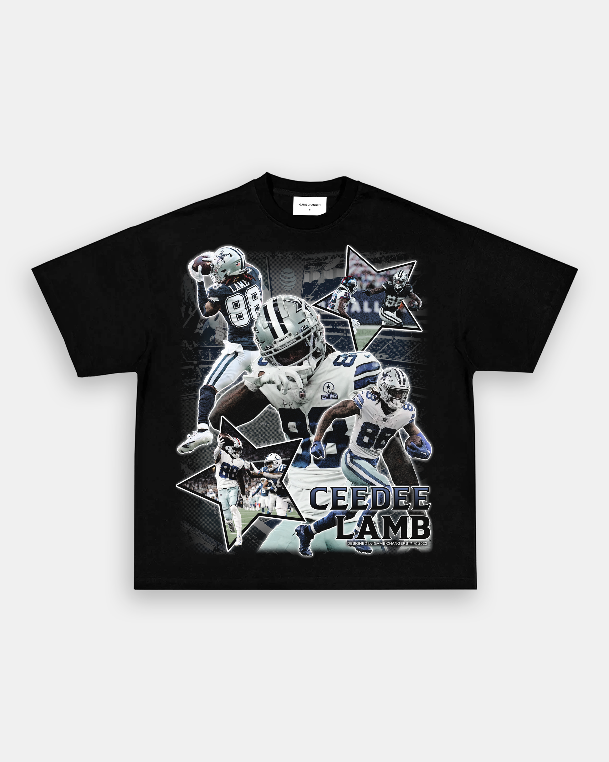 Tony Pollard Dallas Cowboys Youth by Name & Number Logo T-Shirt - Ash