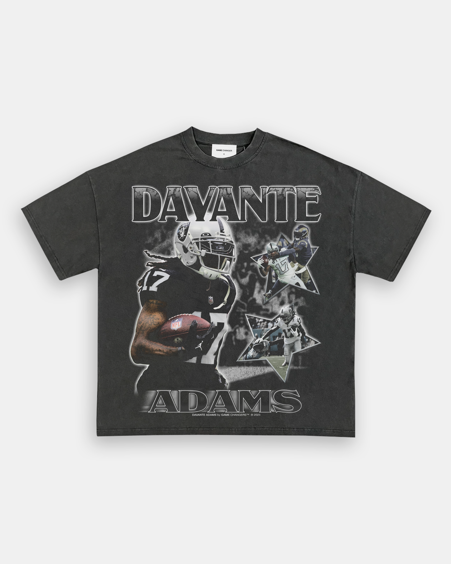 Women's Davante Adams Backer V-Neck T-Shirt - Ash - Tshirtsedge