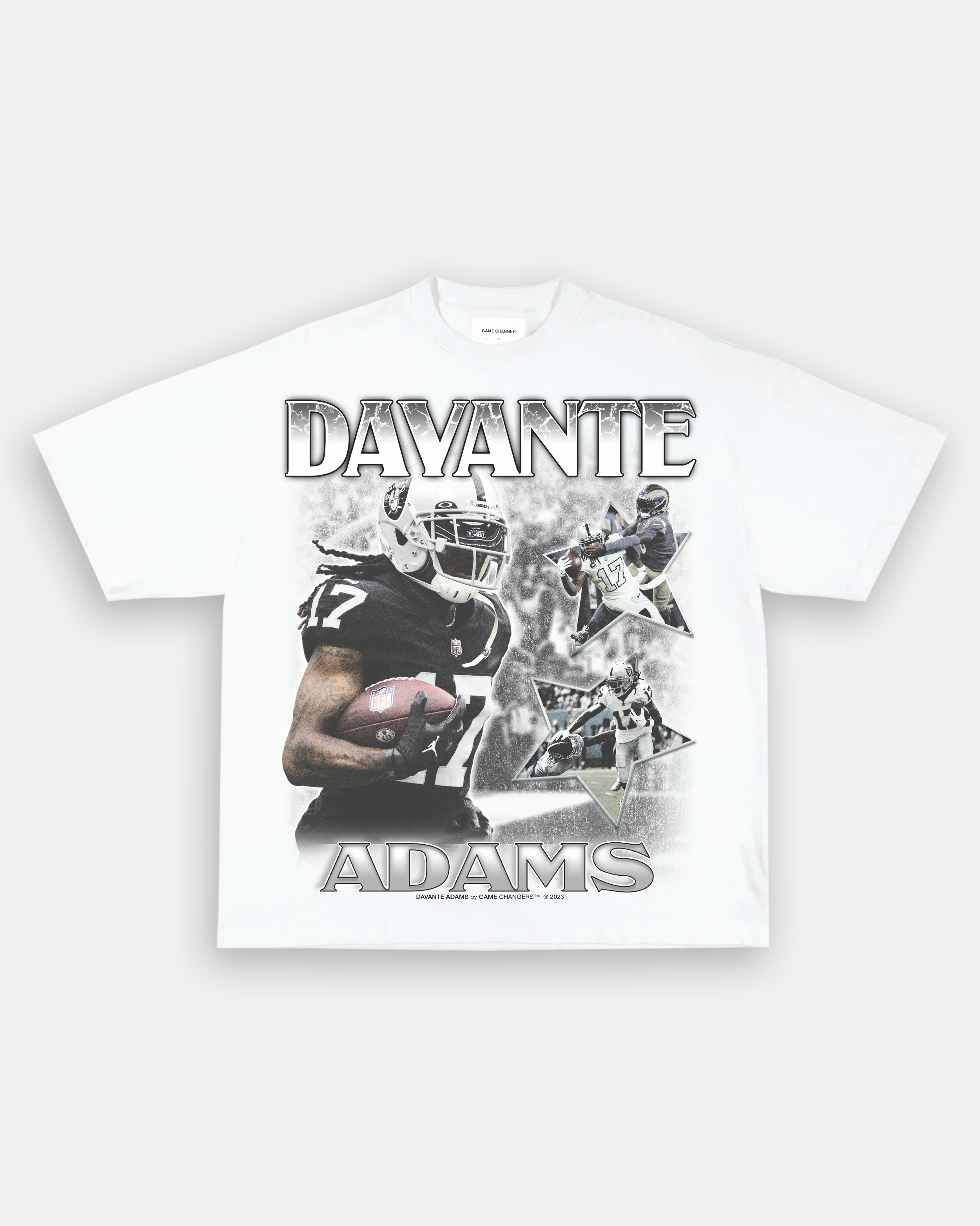 Women's Davante Adams Backer V-Neck T-Shirt - Ash - Tshirtsedge